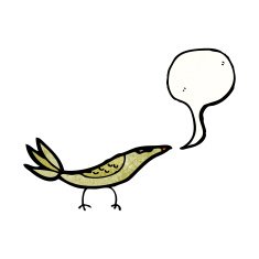cartoon bird with speech bubble N395