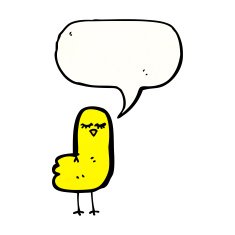 cartoon bird with speech bubble N397