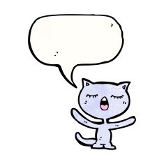 cat with speech bubble cartoon N12