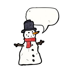snowman with speech bubble cartoon N3