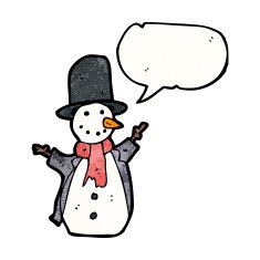snowman with speech bubble N17