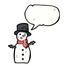 snowman with speech bubble N18
