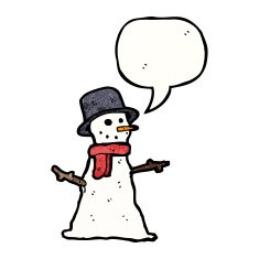 snowman with speech bubble N19