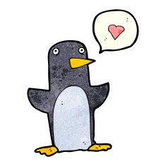 funny cartoon penguin with speech bubble N15