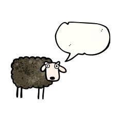 cartoon black sheep N26