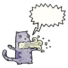 cartoon cat with bad breath N5