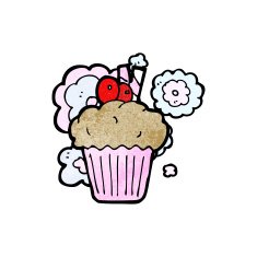 cartoon cupcake N220