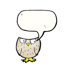 hooting little owl cartoon N5