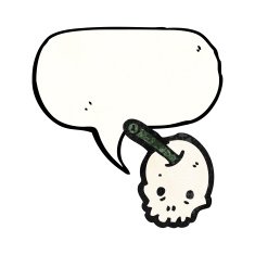 spooky cherry skull cartoon N4