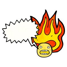 cartoon flaming emoticon face N17