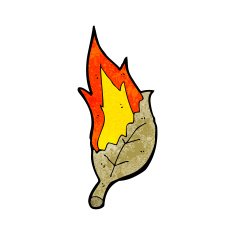 cartoon burning leaf N25