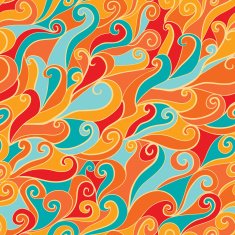 Seamless abstract hand-drawn waves pattern N8