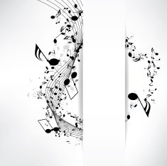 abstract musical background with notes N3