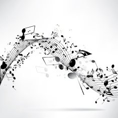 abstract musical background with notes N5