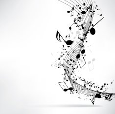 abstract musical background with notes N6