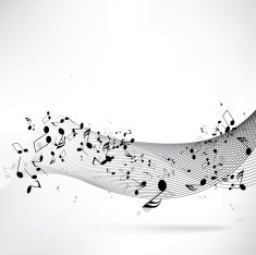 abstract musical background with notes N7