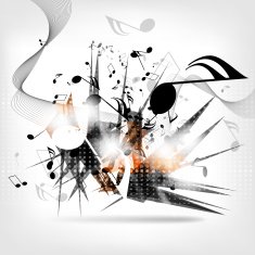 abstract musical background with notes N10