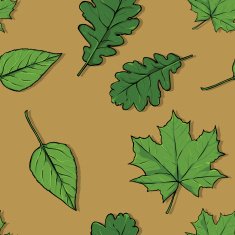 seamless pattern of green leaves