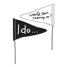 flags with marry me words vector