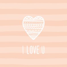 Cute pink card I love you