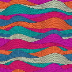 Seamless wave hand-drawn pattern waves background N13