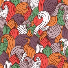 Seamless wave hand-drawn pattern waves background N14