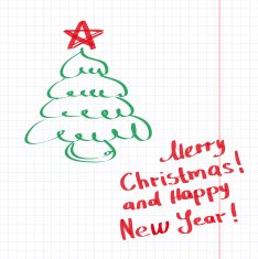 Sketchy Christmas tree vector illustration