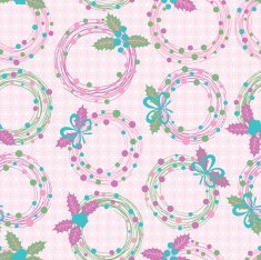 Christmas seamless pattern with festive wreaths N2