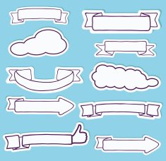 Set of hand drawn banners for text