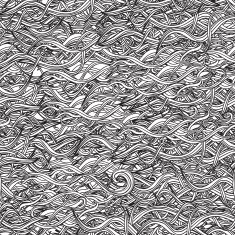 Seamless abstract hand-drawn pattern waves background N7