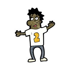 cartoon man in shirt with number two N3