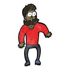 cartoon surprised man N217