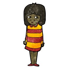 cartoon nervous girl N4