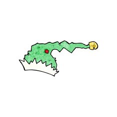 cartoon green christmas hat N5