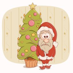 Sasnta Claus and christmas tree