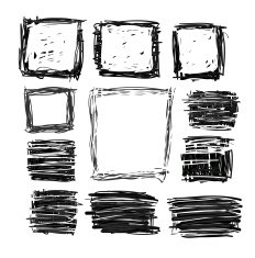 hand drawn black squares and rectangles N2