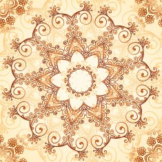 Ornate vintage vector pattern in mehndi style N2