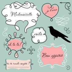 Doodle frames in French style N3