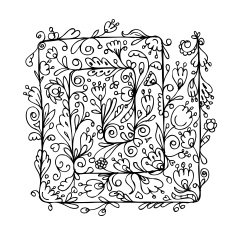 Floral ornament hand drawn sketch for your design