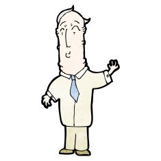 cartoon waving man N105