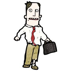 cartoon businessman in torn clothing N2