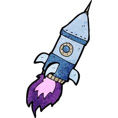 Cartoon Space Rocket N77