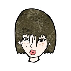 cartoon confused woman's face N4