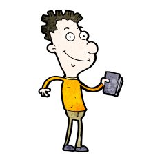 cartoon happy boy with book N2