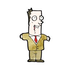 cartoon excited man N157