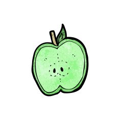 cartoon sliced apple N18