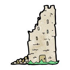 cartoon old castle tower N3