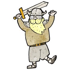 cartoon blond viking man N2