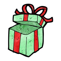 cartoon christmas present N82