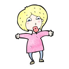 cartoon surprised blond woman N4